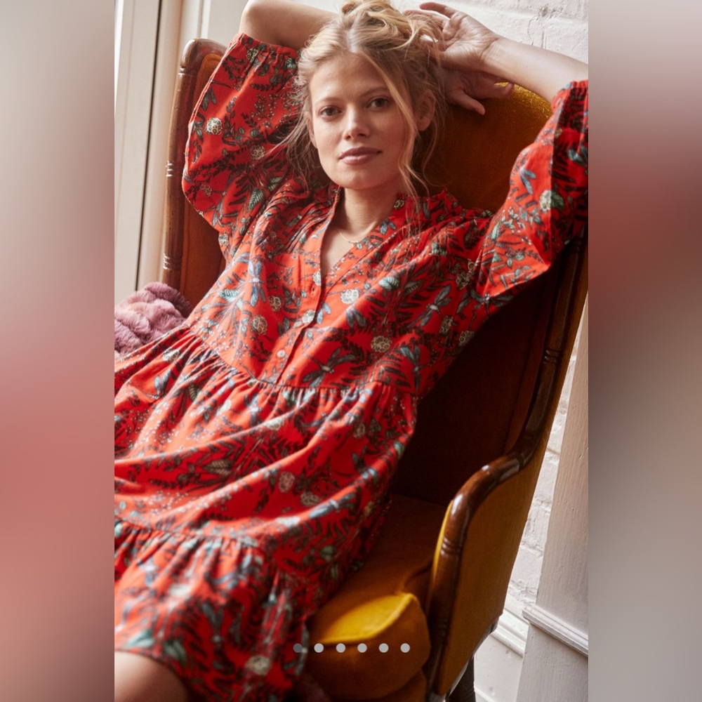 Anthropologie x Kelly Louise Judd Women Size Medium  Dress Whimsical Flannel